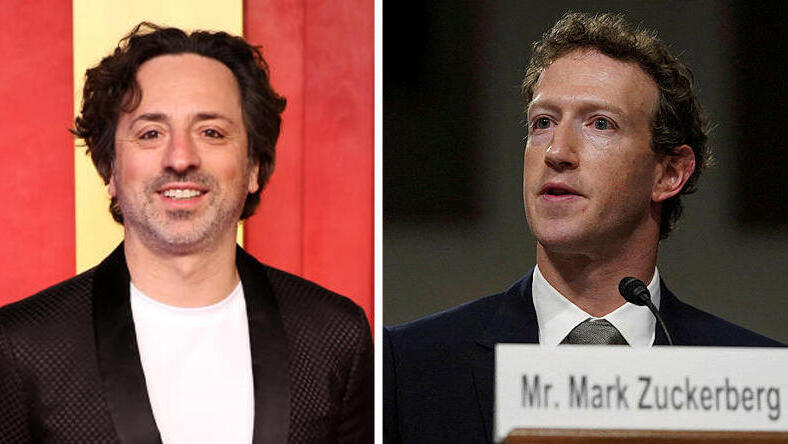  Sergey Brin (left), Mark Zuckerberg