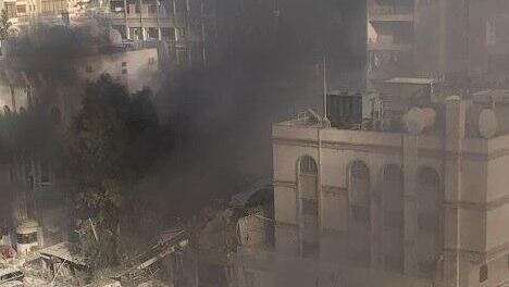 מבנה הסמוך לשגרירות איראן ב דמשק ב סוריה שלפי דיווחים ישראל תקפה 1.4.24