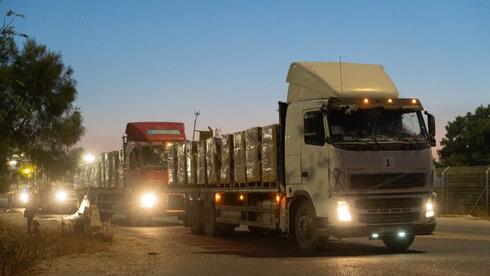 כניסת משאיות סיוע הומניטרי לרצועת עזה , צילום: דובר צה"ל