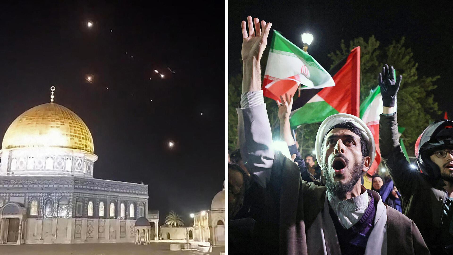 מפגינים ב טהראן במה שנראה כחגיגות שאורגנו על ידי השלטון ב איראן ויירוטים מעל הר הבית ב ירושלים
