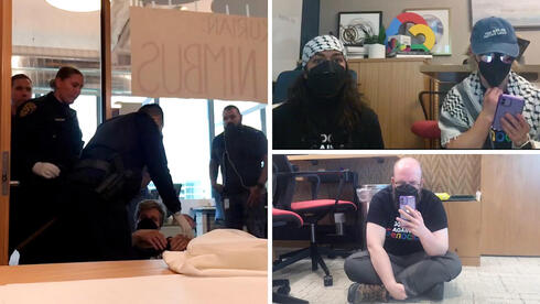 Screen-shots from the employee sit-in. 