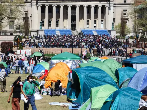 The encampment at Columbia University. 