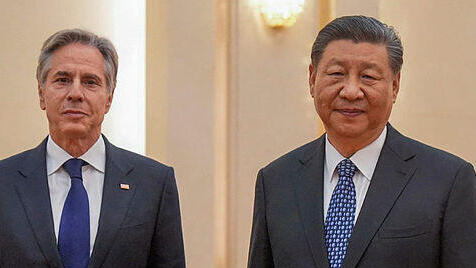 נשיא סין שי ג'ינפינג נפגש עם מזכיר המדינה האמריקאי אנתוני בלינקן בבייג'ינג 26.4.424