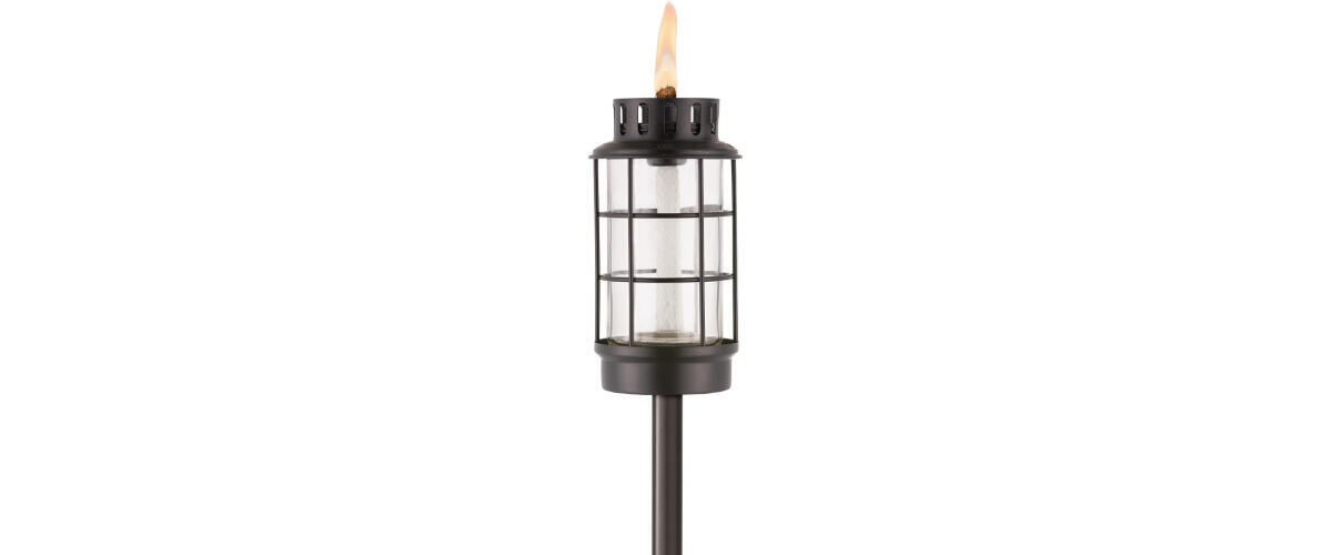 Tiki Torch Round Glass Lantern