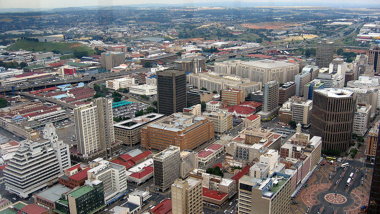 מרכז העיר יוהנסבורג בדרום אפריקה