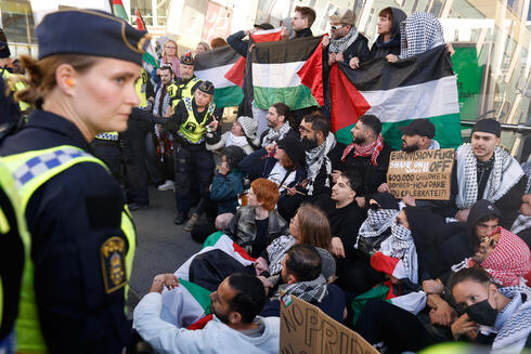 הפגנות פרו־פלסטיניות בשבדיה בסוף השבוע האחרון, צילום:  EPA/ANDREAS HILLERGREN 