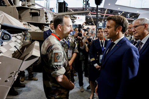 President Emmanuel Macron at Eurosatory. 