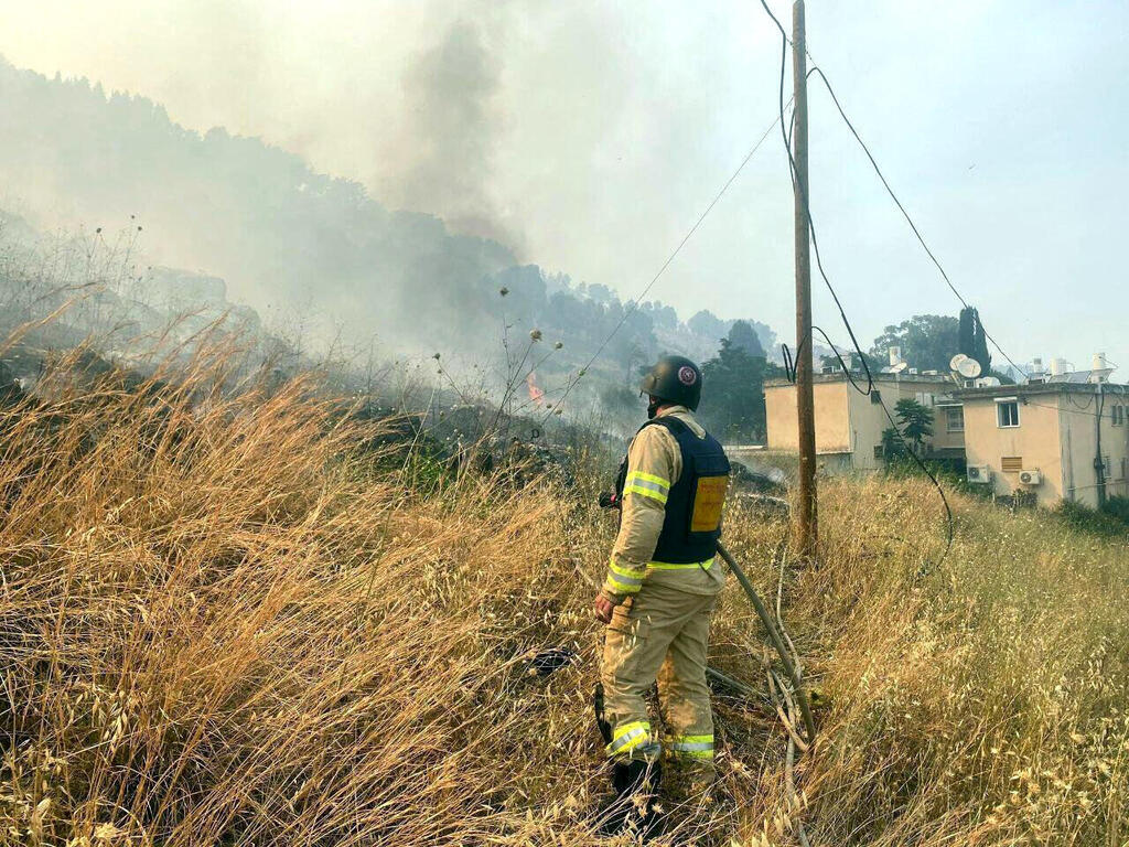 מאבק באש ברכס רמים בצפון השבוע שריפה מלחמה חיזבאללה