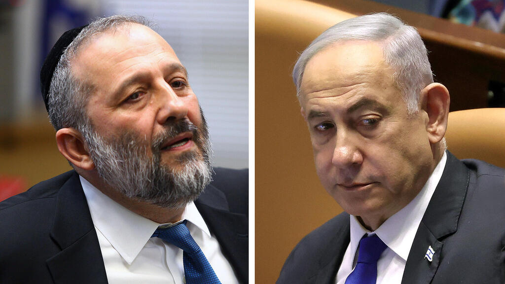 רה"מ בנימין נתניהו ויו"ר ש"ס אריה דרעי (צילומים: אלכס קולומויסקי, עומר מסינגר) רה"מ בנימין נתניהו ויו"ר ש"ס אריה דרעי