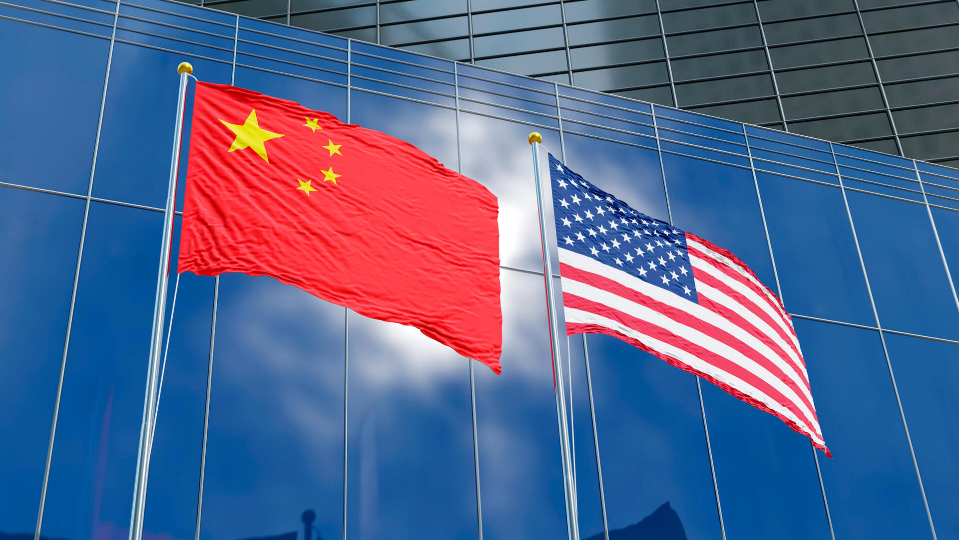 דגל ארה"ב ו סין 