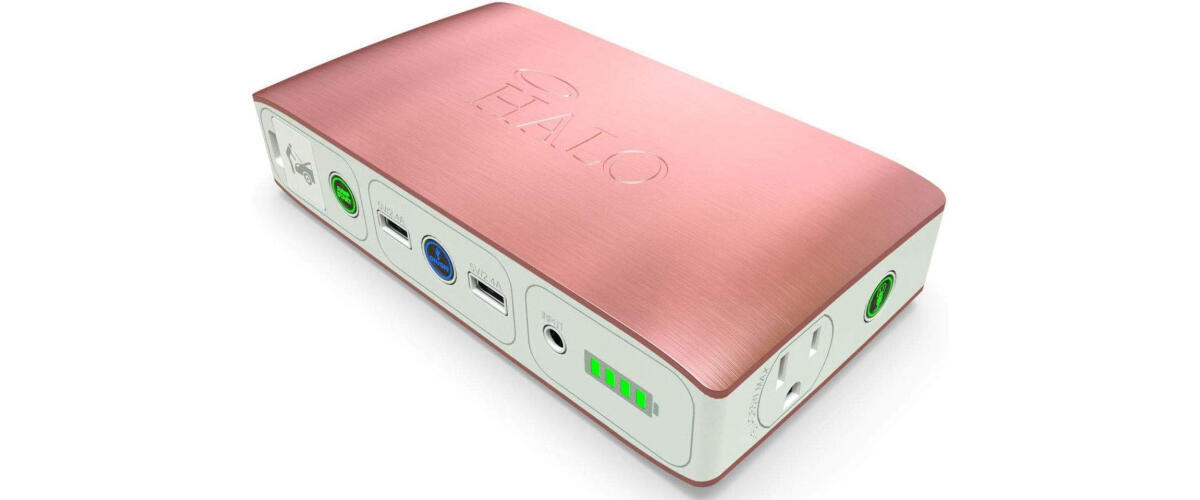 HALO USB Bolt Portable Charger Car Jump Starter - Rose Gold.