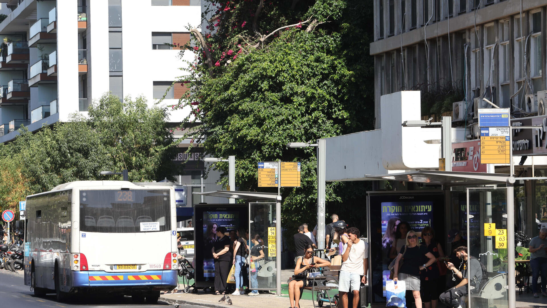 תחנת אוטובוס ב תל אביב 3.7.24