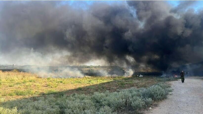 השריפה בבצת בעקבות התפוצצות הרקטות ששיגר חיזבאללה