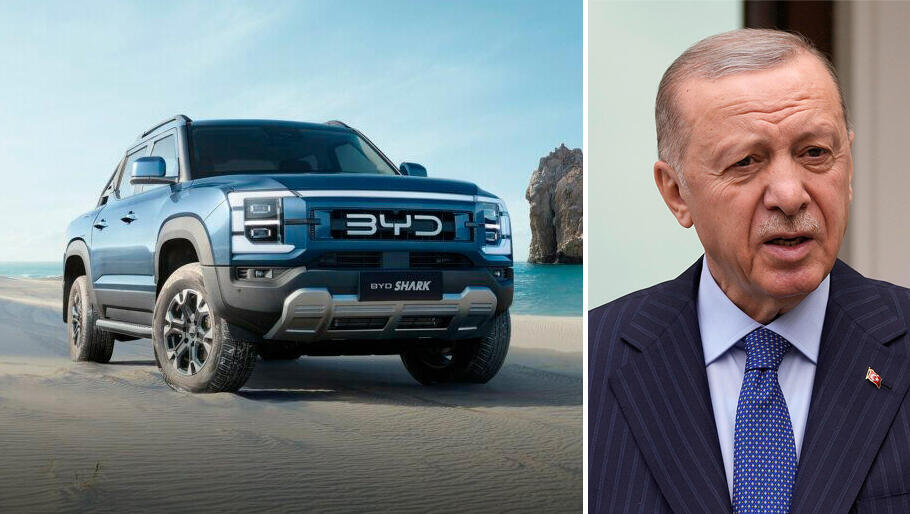 נשיא טורקיה רג'פ טאיפ  ארדואן ורכב BYD