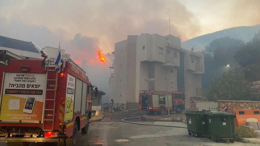 קריית קרית שמונה שריפה שריפות אש להבה להבות עשן מלחמה חיזבאללה