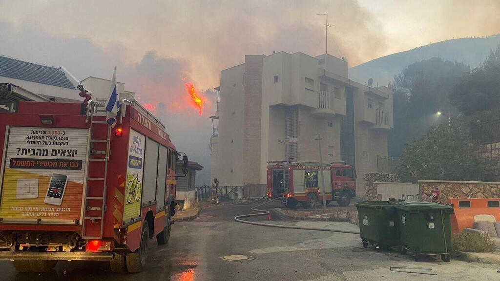 קריית קרית שמונה שריפה שריפות אש להבה להבות עשן מלחמה חיזבאללה