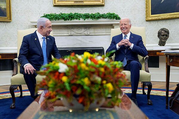 הנשיא ביידן ורה"מ נתניהו , צילום: AP Photo/Susan Walsh