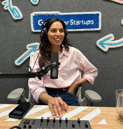 Khouloud Ayuti at the Google for Startups recording studio. 