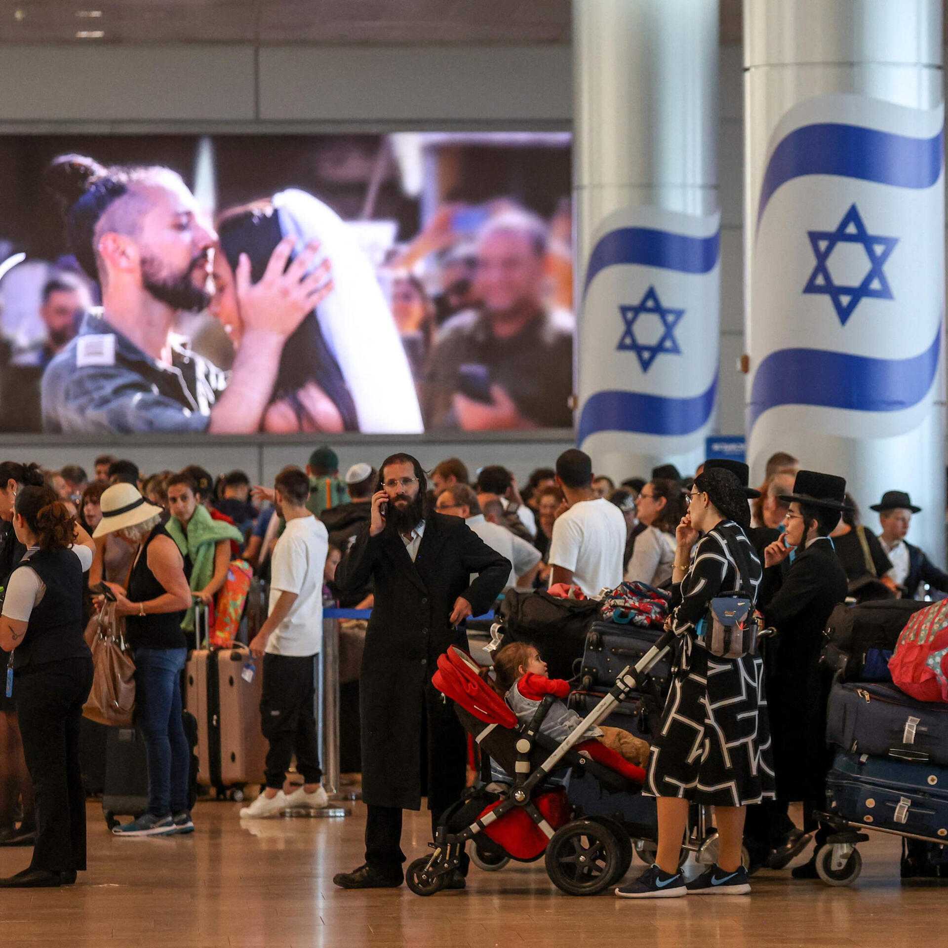 עומס בנתב&quot;ג בשבוע שעבר, צילום: אי.אף.פי