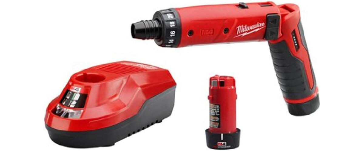 Milwaukee M4 Hex Screwdriver Kit with 2 Batteries