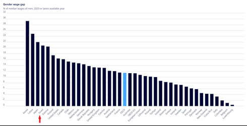 נתוני OECD על פערי שכר בין גברים לנשים, באדיבות: OECD