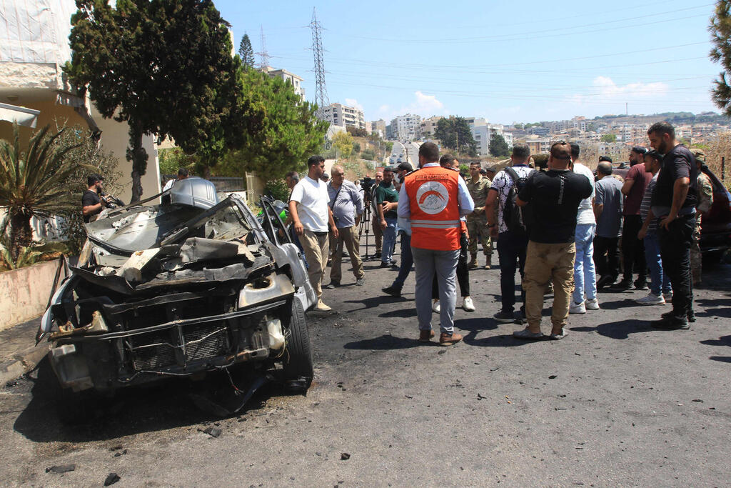 רכב ש נפגע מ תקיפת צה"ל ב צידון לבנון 26.8.24 מלחמה בצפון