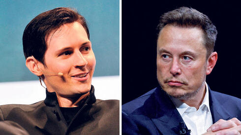 X Chairman Elon Musk (right), Telgram CEO Pavel Durov 