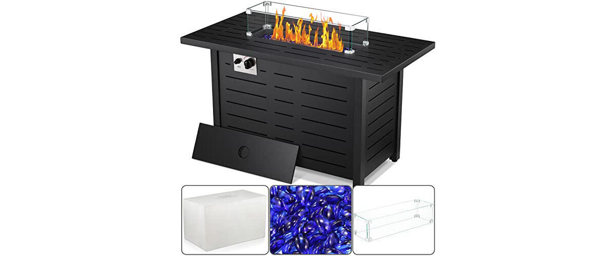 Xbeauty Outdoor Propane Gas Fire Pit Table