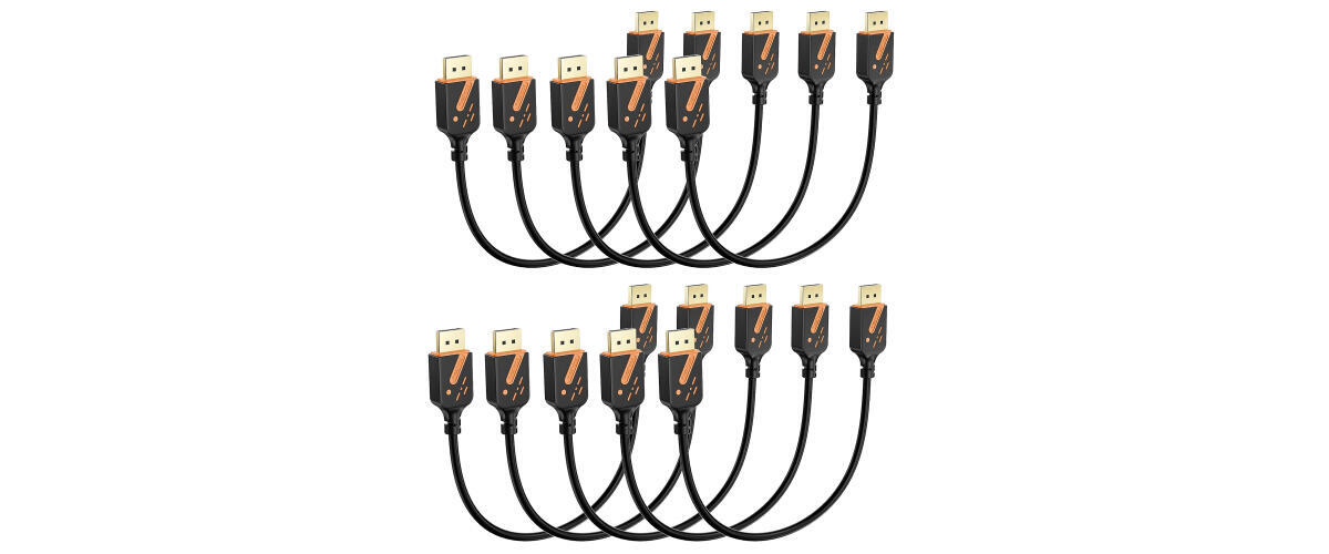 RyzzRooa DP Cable 1ft 10-Pack (Orange)