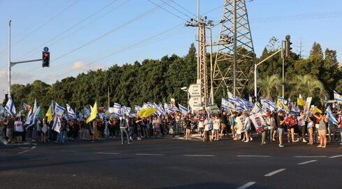 המחאה נגד הממשלה בצומת רעננה, צילום: מיכה ורדי, מתוך ynet