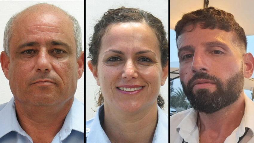 מימין פקד אריק בן אליהו רנ"ג הדס ברנץ רס"מ רוני שקורי ז"ל