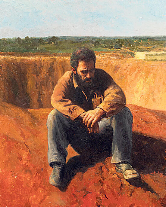 שמעון מעל קבר יוסף. "תוהה 'מה עשינו?'"
(צילום: לנה גומון) פנאי ציור של מתן בן כנען שמעון מעל קבר יוסף