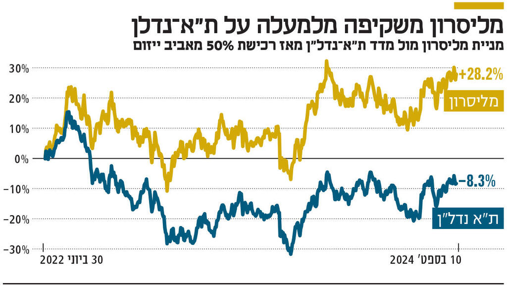 אינפו מליסרון משקיפה מלמעלה על ת"א־נדלן