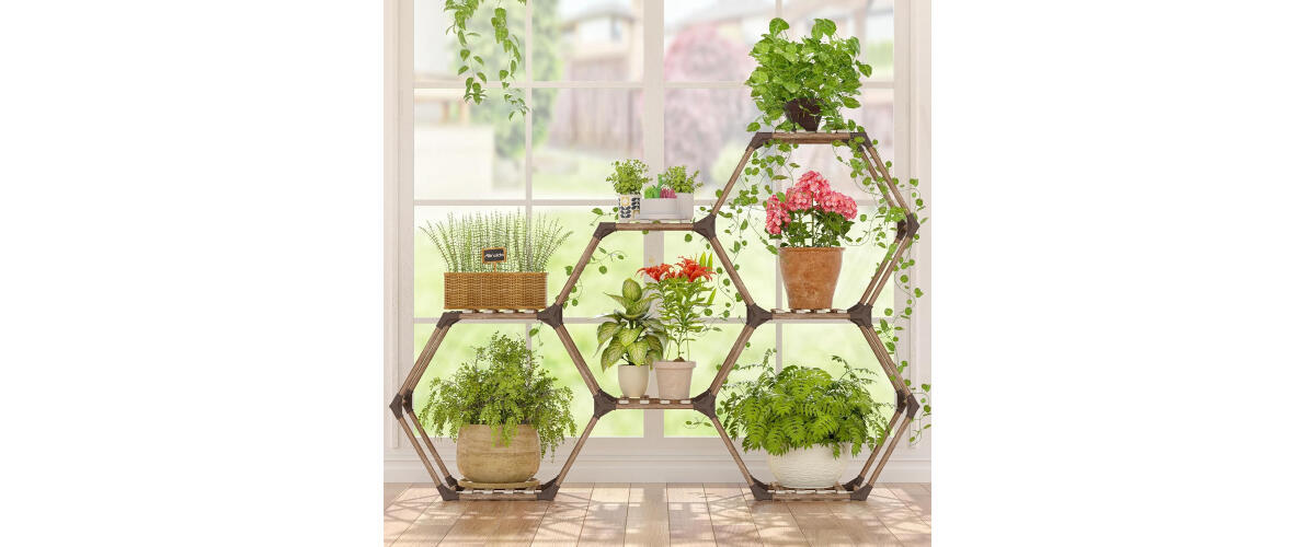 Allinside Hexagonal 7-Tier Plant Stand