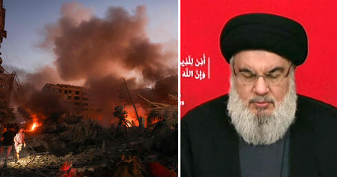 Hassan Nasrallah and bombings in Lebanon. 