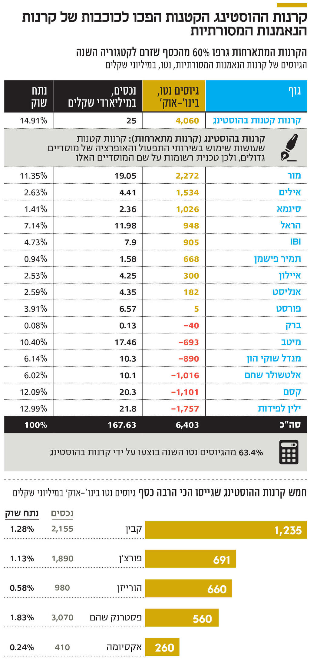 אינפו קרנות ההוסטינג הקטנות הפכו לכוכבות של קרנות הנאמנות המסורתיות