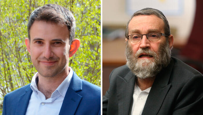 יו"ר ועדת הכספים משה גפני (מימין) וסגן הממונה על התקציבים באוצר וממובילי החקיקה למיסוי רווחים כלואים כפיר בטט. מה שקובע בסופו של דבר הוא הסיכום המוקדם בין גפני וסמוטריץ' (צילומים: אלכס קולומויסקי) מימין משה גפני ו כפיר בטט