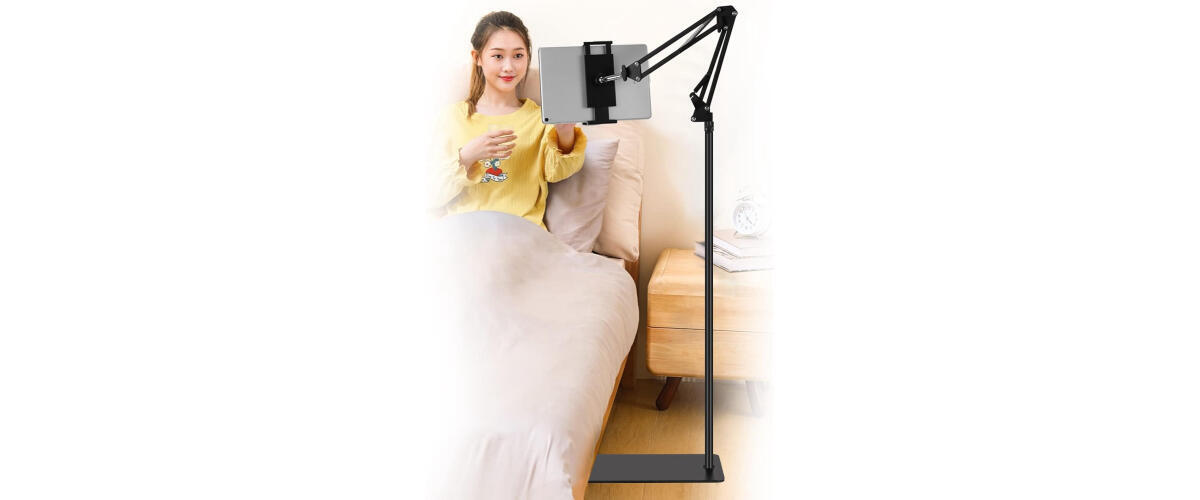 SAMHOUSING Adjustable 360° Rotatable Tablet Floor Stand