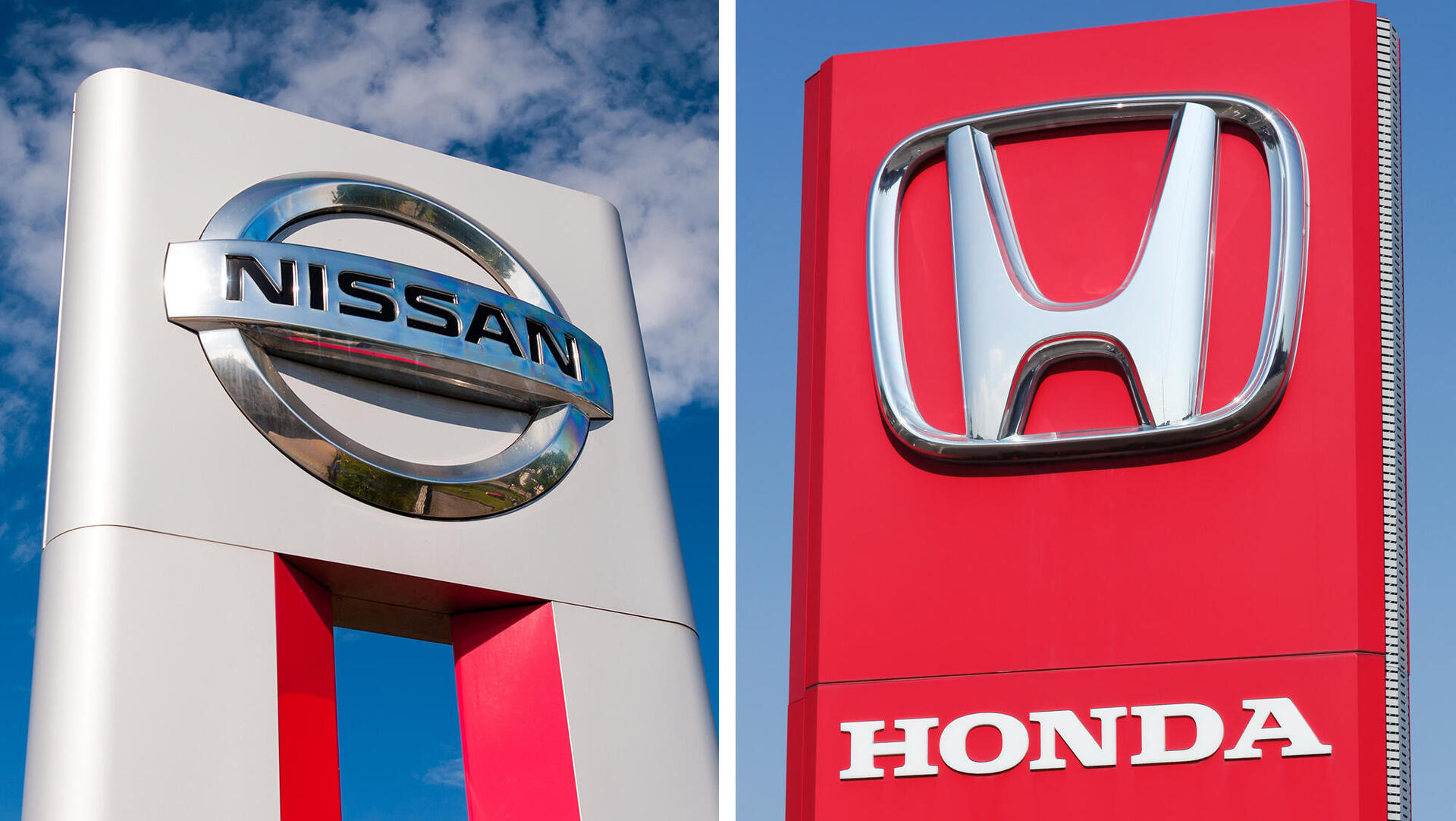 לוגו שלט סוכנות הרכב מימין הונדה ו ניסן