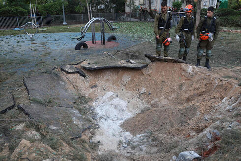 The site of the impact of the Houthi missiles in Jaffa. 