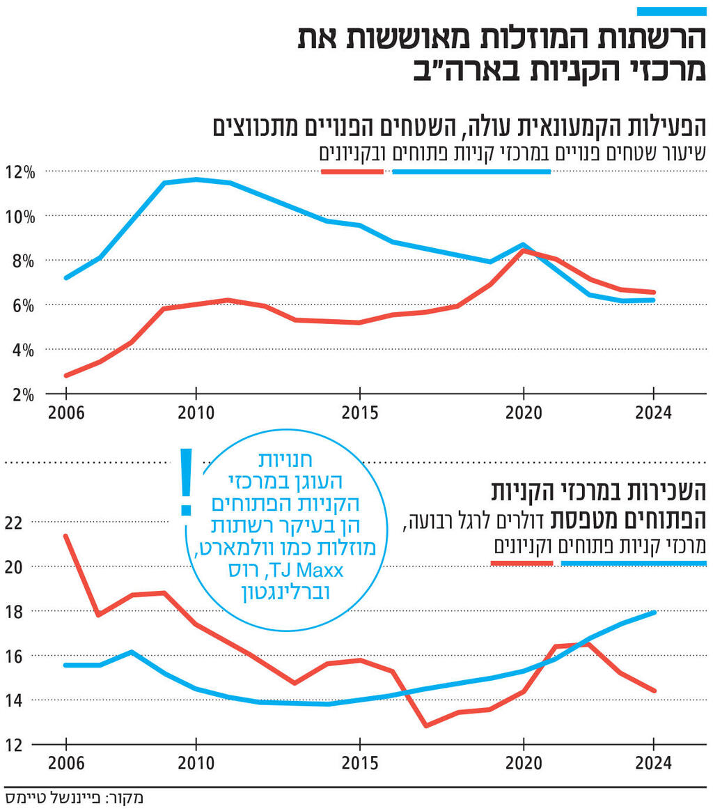 אינפו הרשתות המוזלות מאוששות את מרכזי הקניות בארה"ב