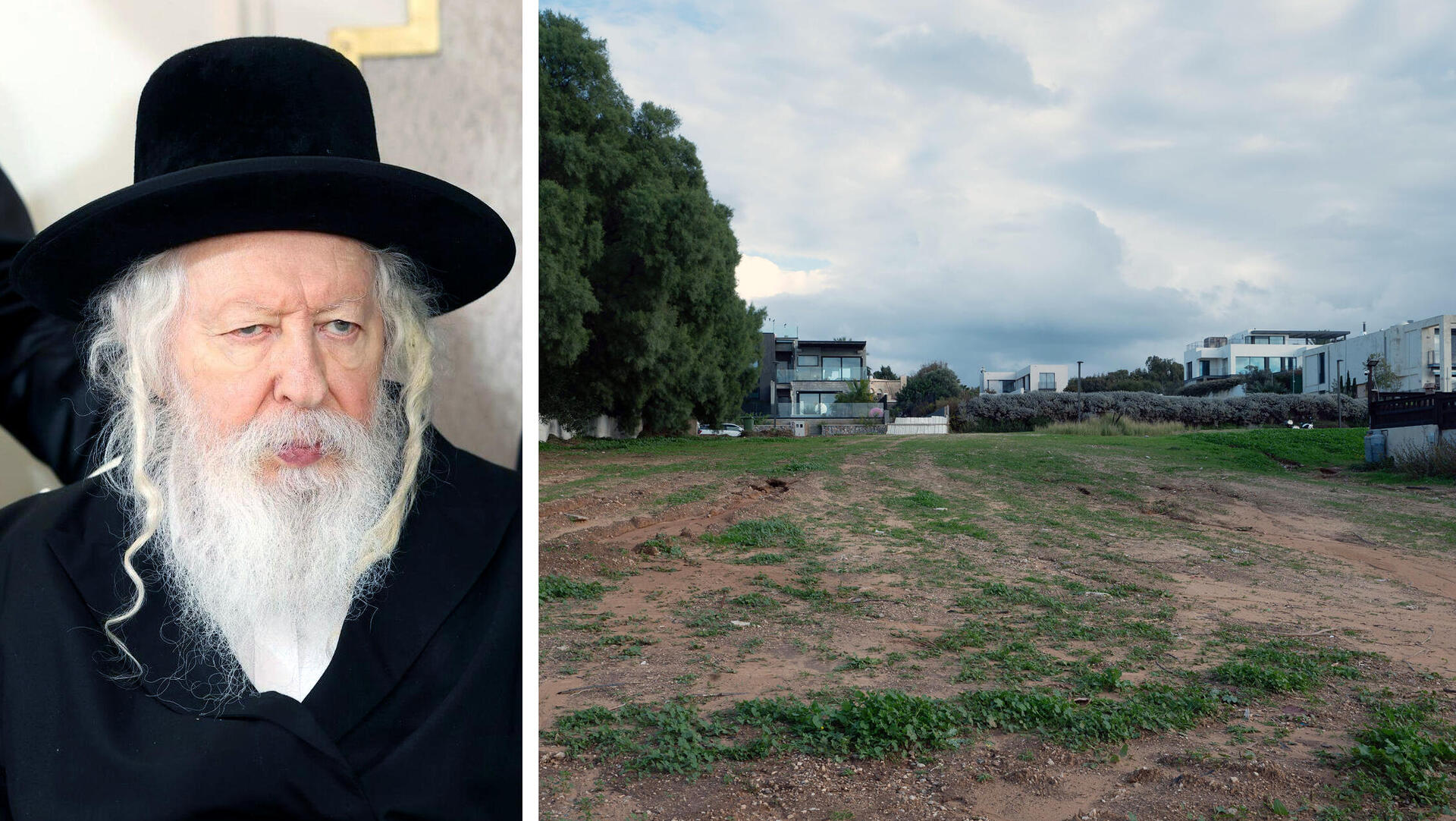 האדמור מגור יעקב אריה אלתר לצד שטח בבעלותו בישוב ארסוף