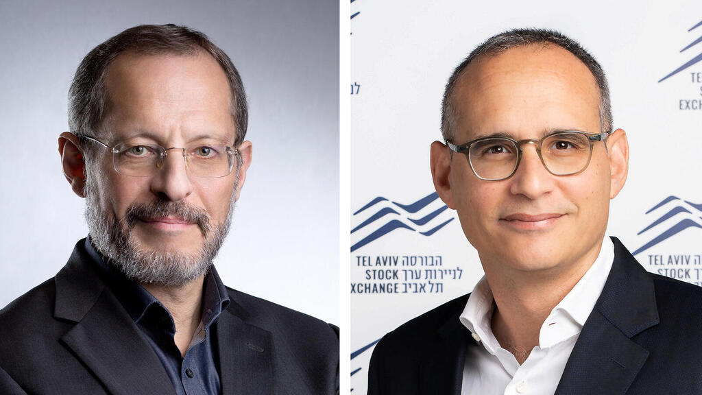 מימין מנכ"ל הבורסה איתי בן זאב ויו"ר מכון המחקר והמדיניות SNPI הפרופ' יוג'ין קנדל