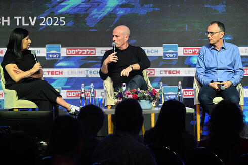 Gadi Mazor and Ran Maidan with Calcalist's Sophie Shulman at Tech TLV. 