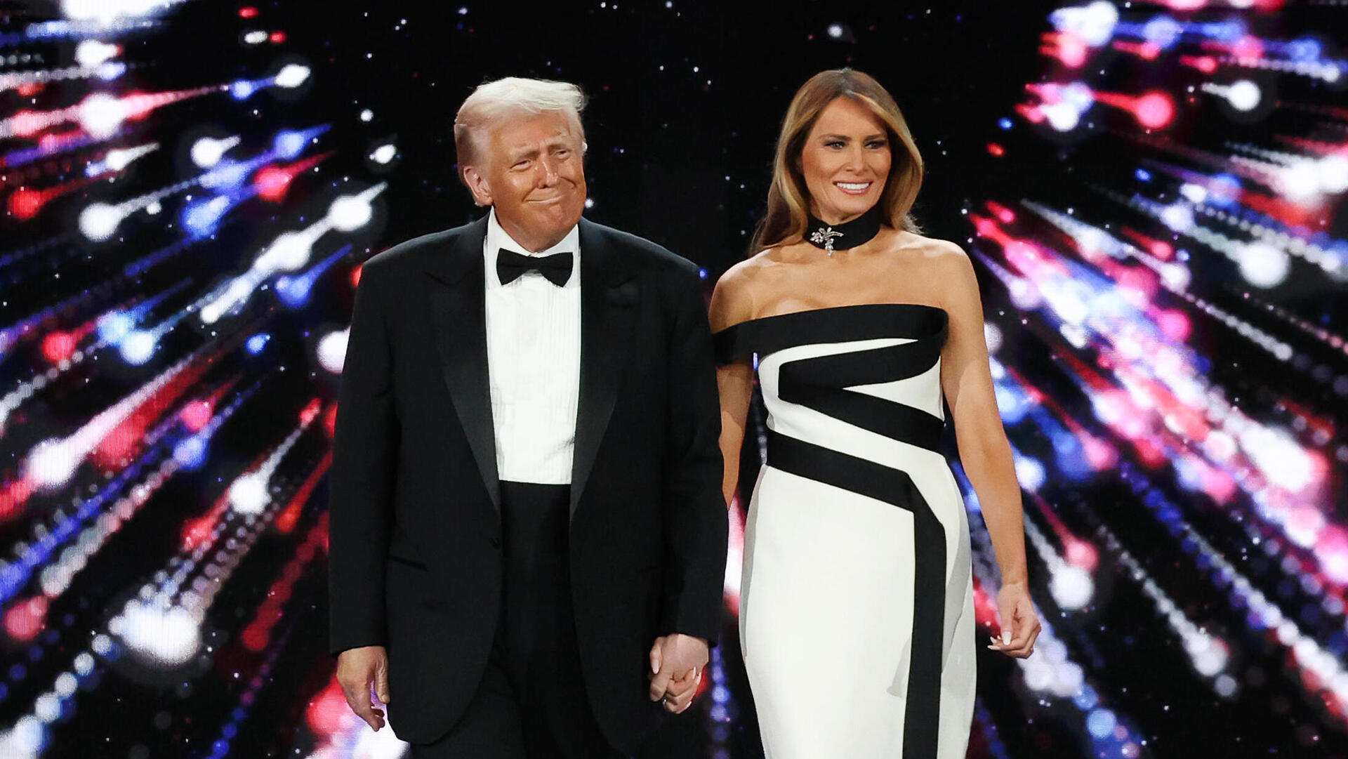 מלניה ו דונלד טראמפ בנשף ההשבעה 20.1.25