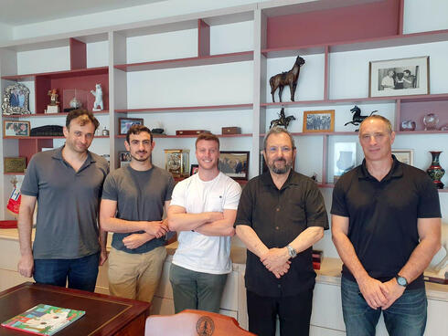 Paragon founders with investor Ehud Barak (second from right). 