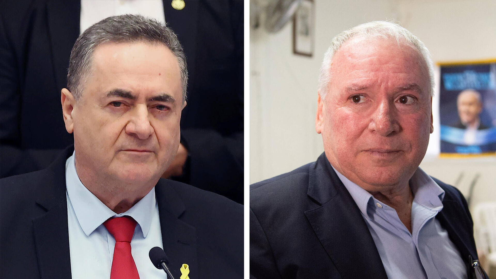 מימין השר לשיתוף פעולה אזורי דודי אמסלם ושר הביטחון ישראל כץ