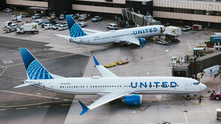 מטוסים של יונייטד איירליינס ב נמל התעופה ניוארק ליברטי 19.3.24