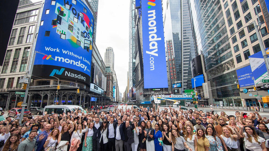מאנדיי (צילום: Nasdaq) חגיגת פתיחת מסחר Monday.com מאנדיי נסאדק