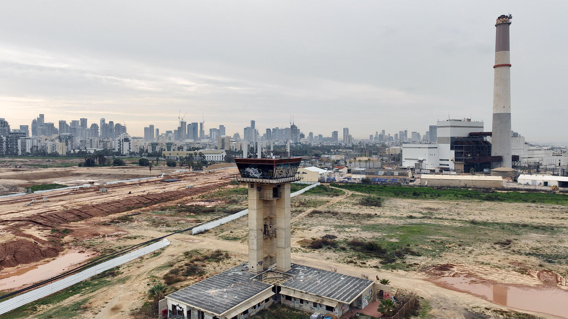 מתחם שדה דב לאחר הפינוי תחנת הכוח רדינג